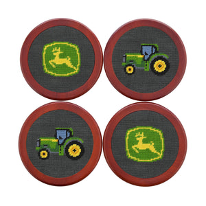 John Deere Logo-Tractor Coasters (Charcoal)