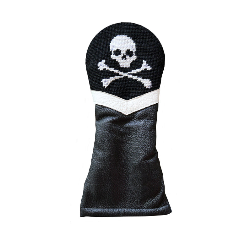 Jolly Roger fairway headcover featuring a skull and crossbones logo, perfect for a bold golf style.