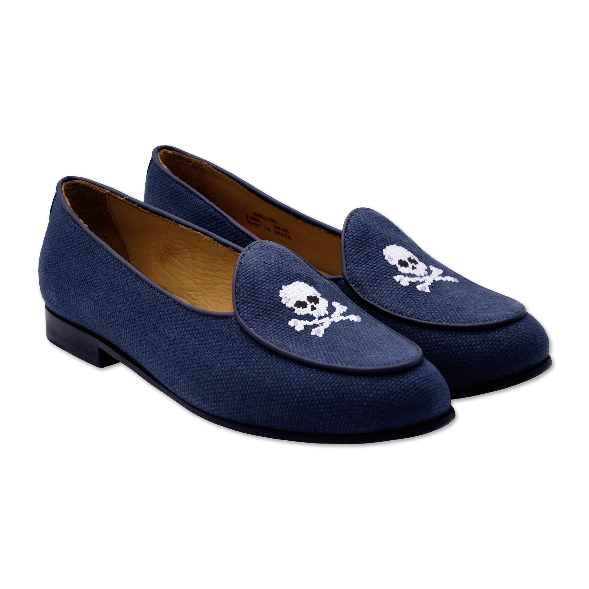 Jolly Roger Women's Linen Belgian Loafers (Navy Linen)
