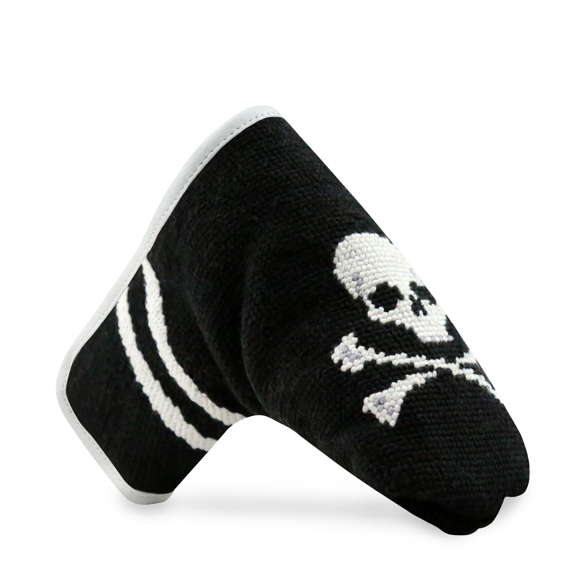 Jolly Roger Putter Headcover (Black - White Diagonal Stripes)