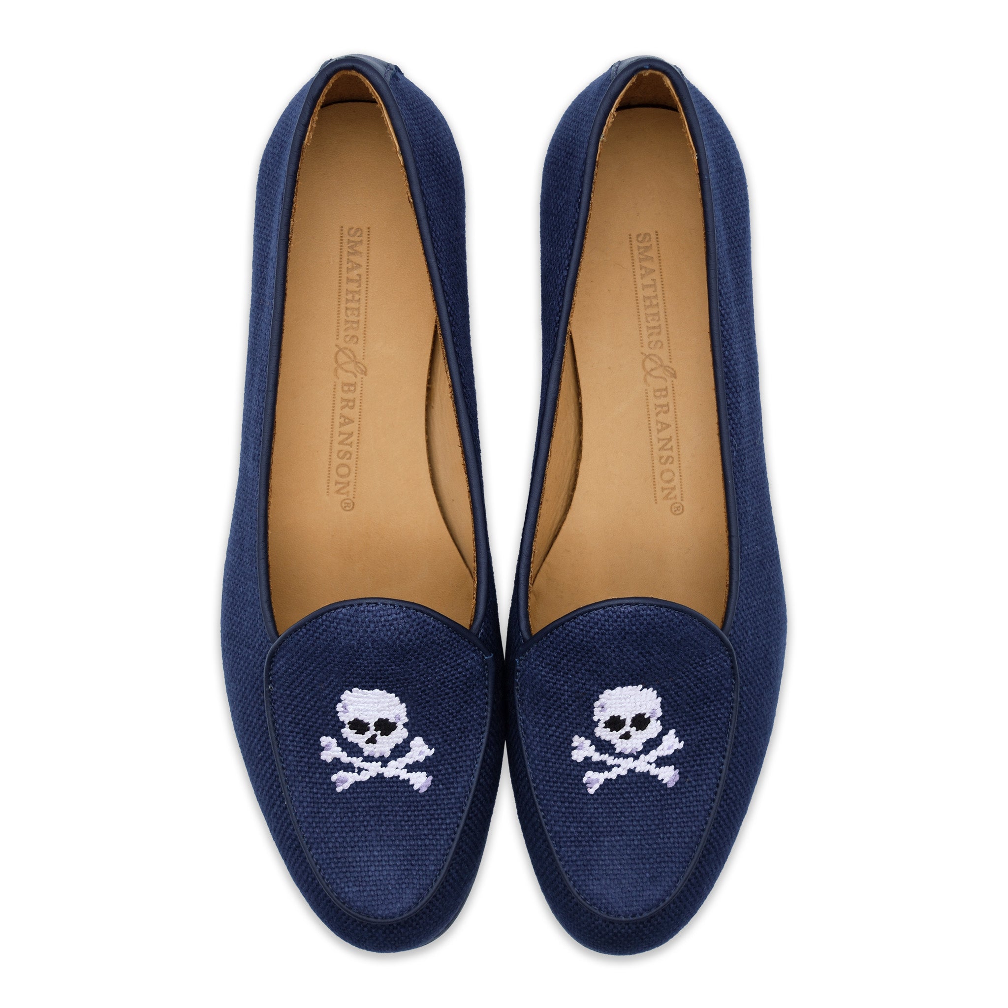 Jolly Roger Women's Linen Belgian Loafers (Navy Linen)