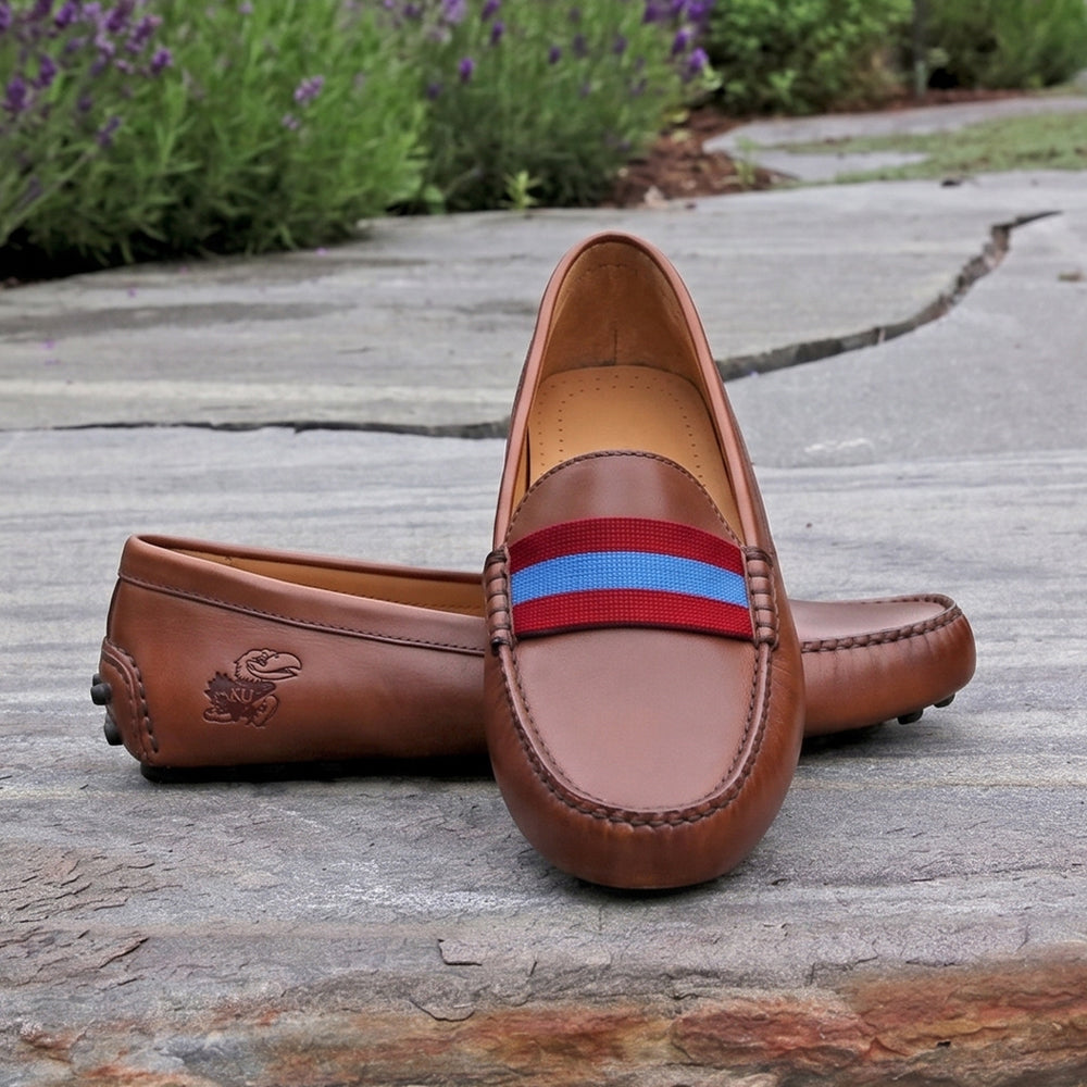 Kansas Surcingle Driving Shoes (Red-Cobalt) (Chestnut Leather-Logo)
