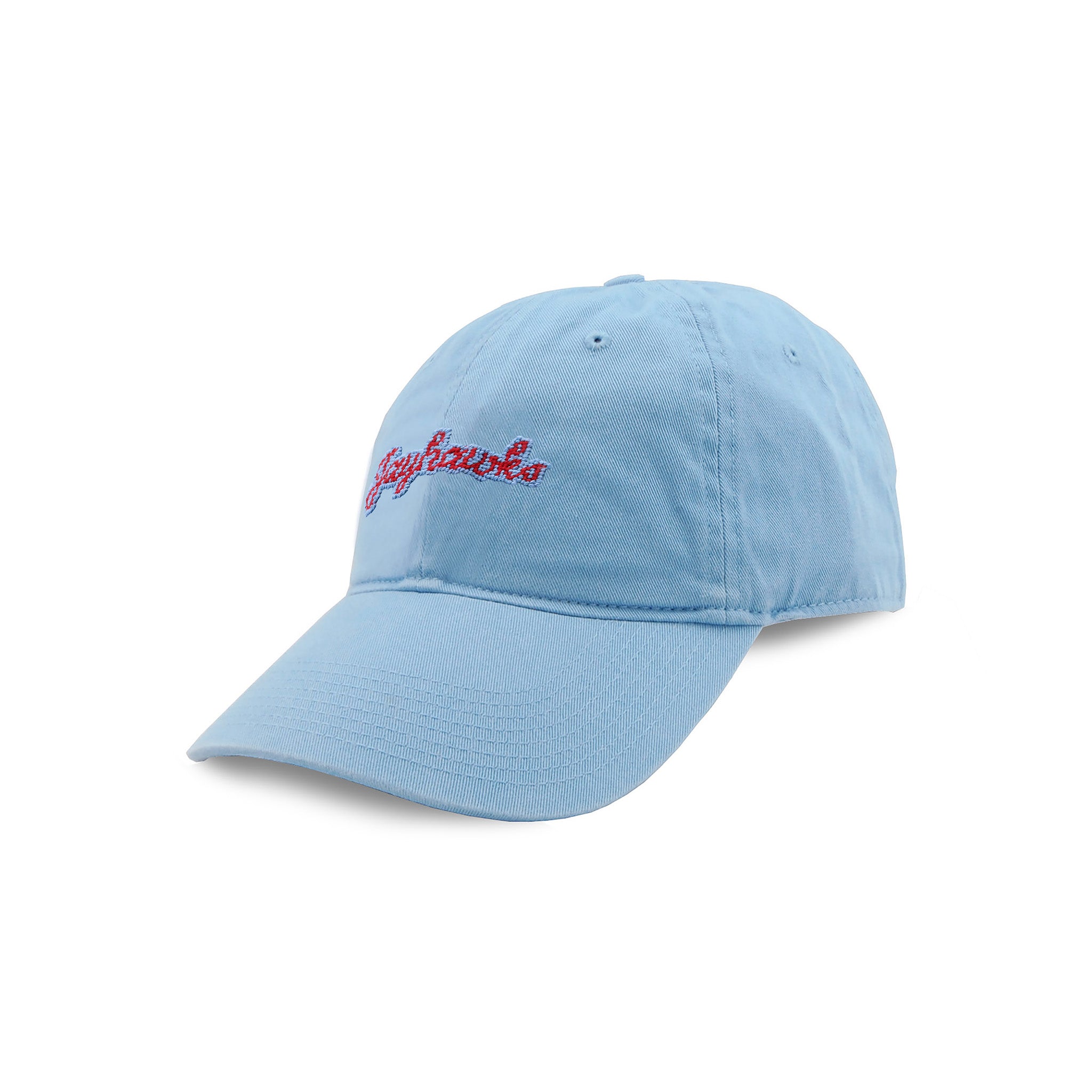 Kansas Vintage Jayhawks Script Hat (Red Logo) (Light Blue)