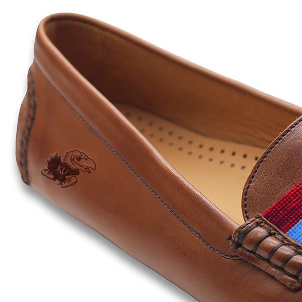Kansas Surcingle Driving Shoes (Red-Cobalt) (Chestnut Leather - Logo)