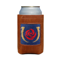 Classic navy can cooler with the Kentucky Derby logo, shown from primary angle.