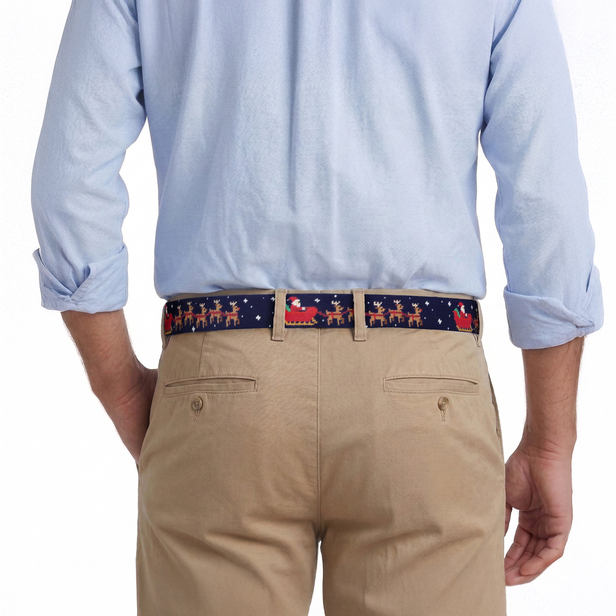 Santa's Sleigh Belt (Dark Navy) Dark Navy / Size 44 at Smathers and Branson Santa's Sleigh Belt (Dark Navy) Dark Navy / Size 44 at Smathers and Branson