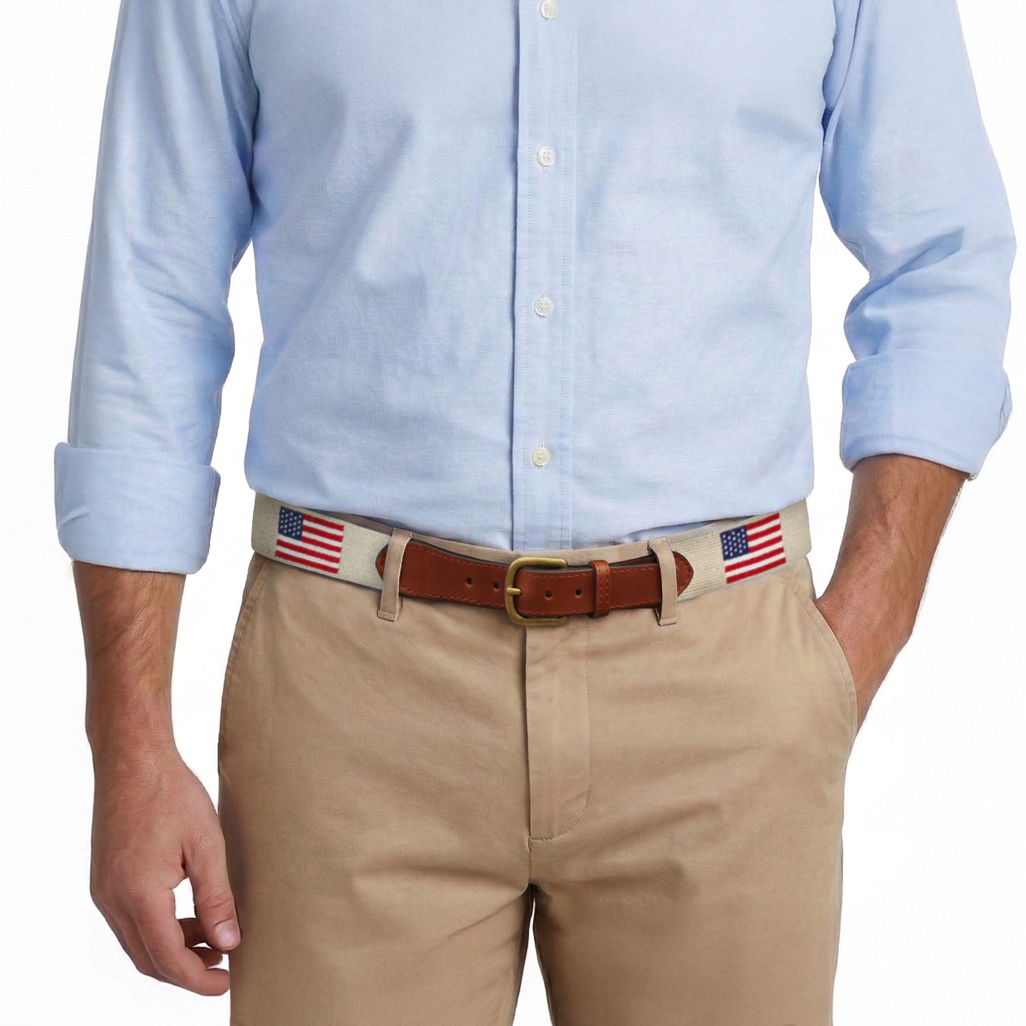 American Flag Belt (Light Khaki)