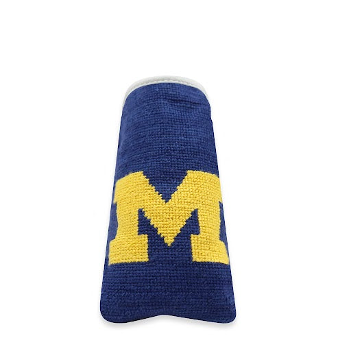 Michigan Putter Headcover (Classic Navy) (White Leather)