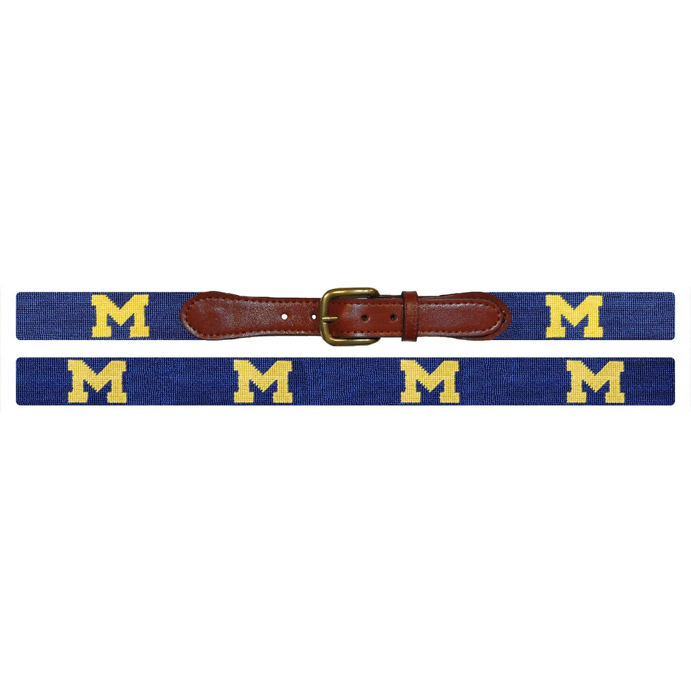 Monogrammed Michigan Belt (Classic Navy)