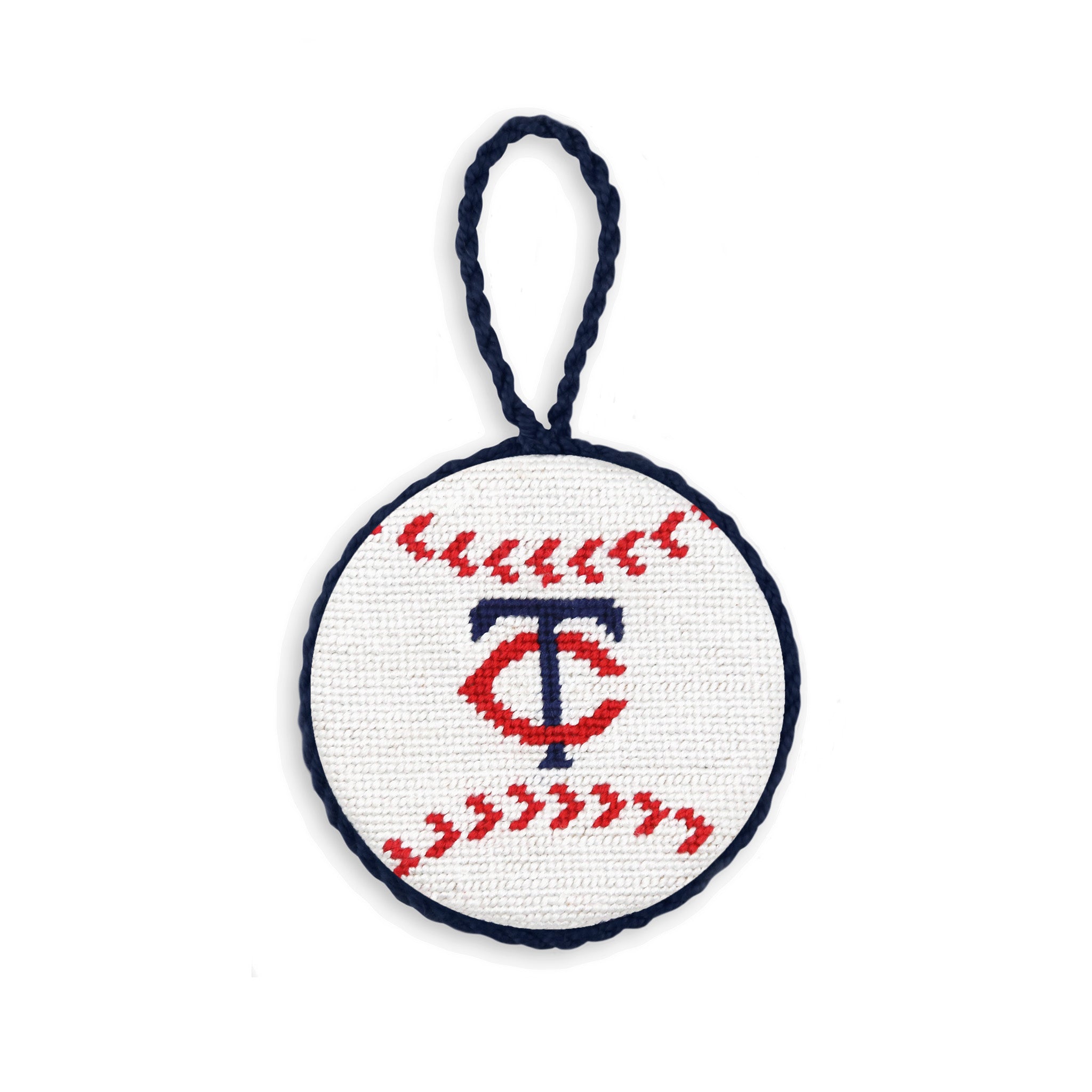 Minnesota Twins Baseball Ornament (Dark Navy Cord)