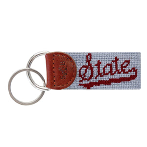 Mississippi State State Script Key Fob (Grey) (Final Sale)