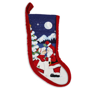 Mistletoe Claus Stocking (Red Velvet) (Final Sale)