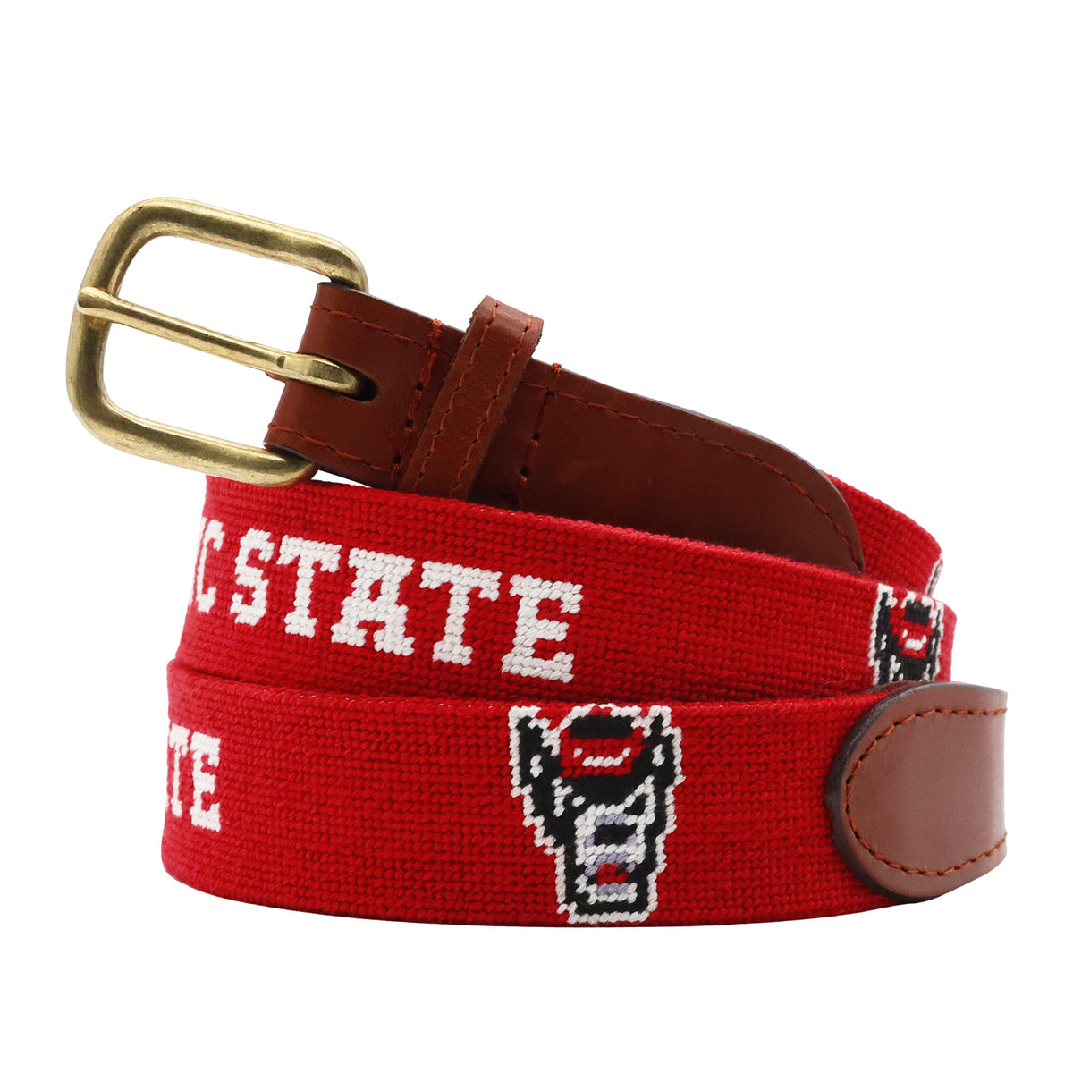 NC State Wolfy-State Map-Word Mark Belt (Red) (Final Sale)