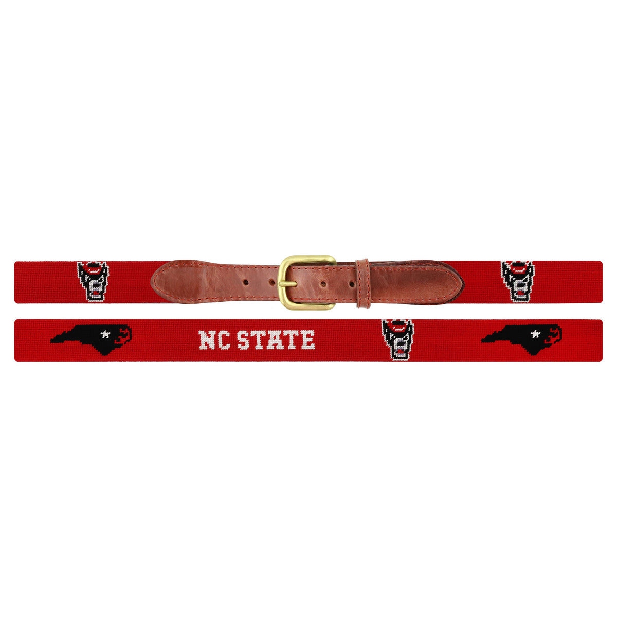 NC State Wolfy-State Map-Word Mark Belt (Red) (Final Sale)