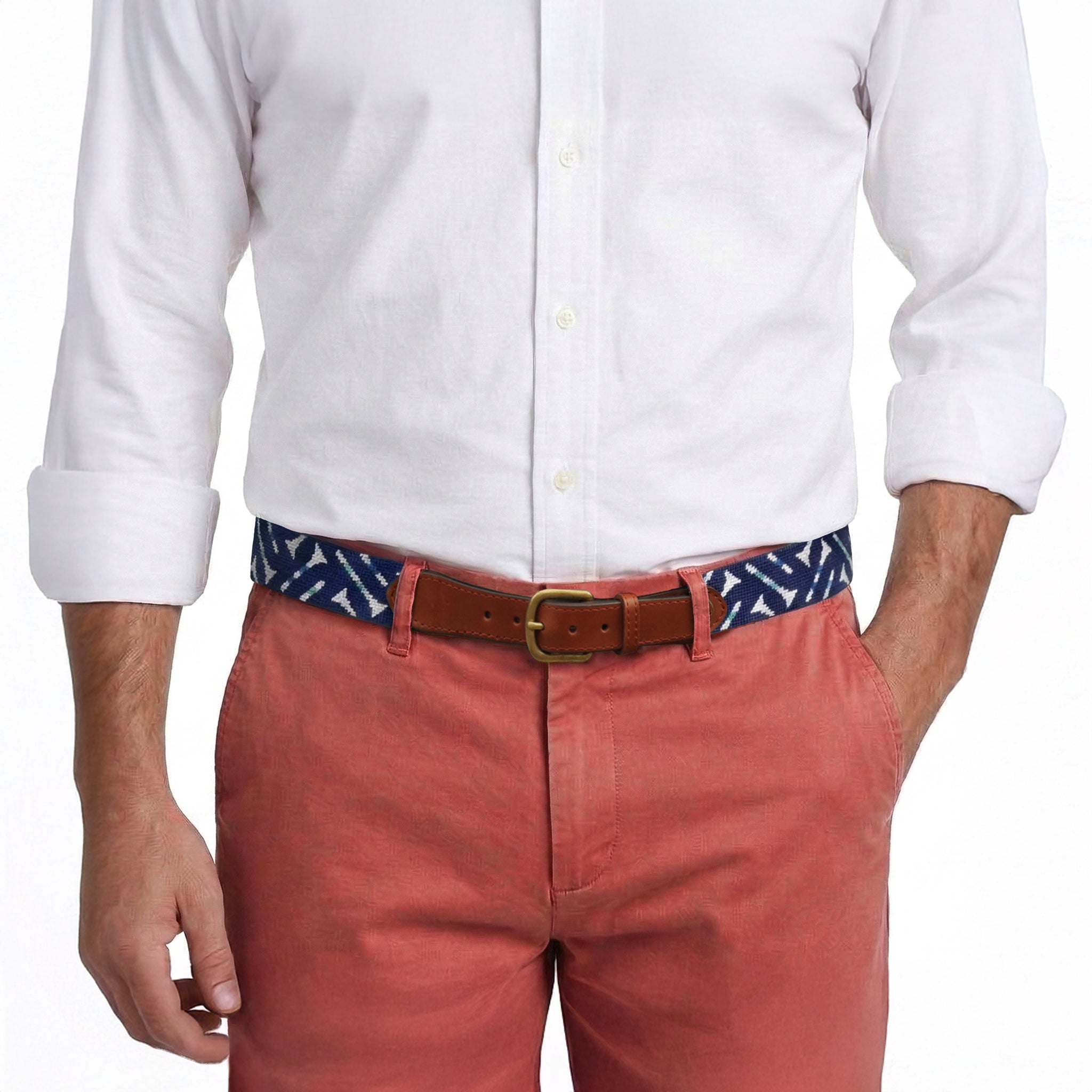 Golf Tee Pattern Belt (Dark Navy)