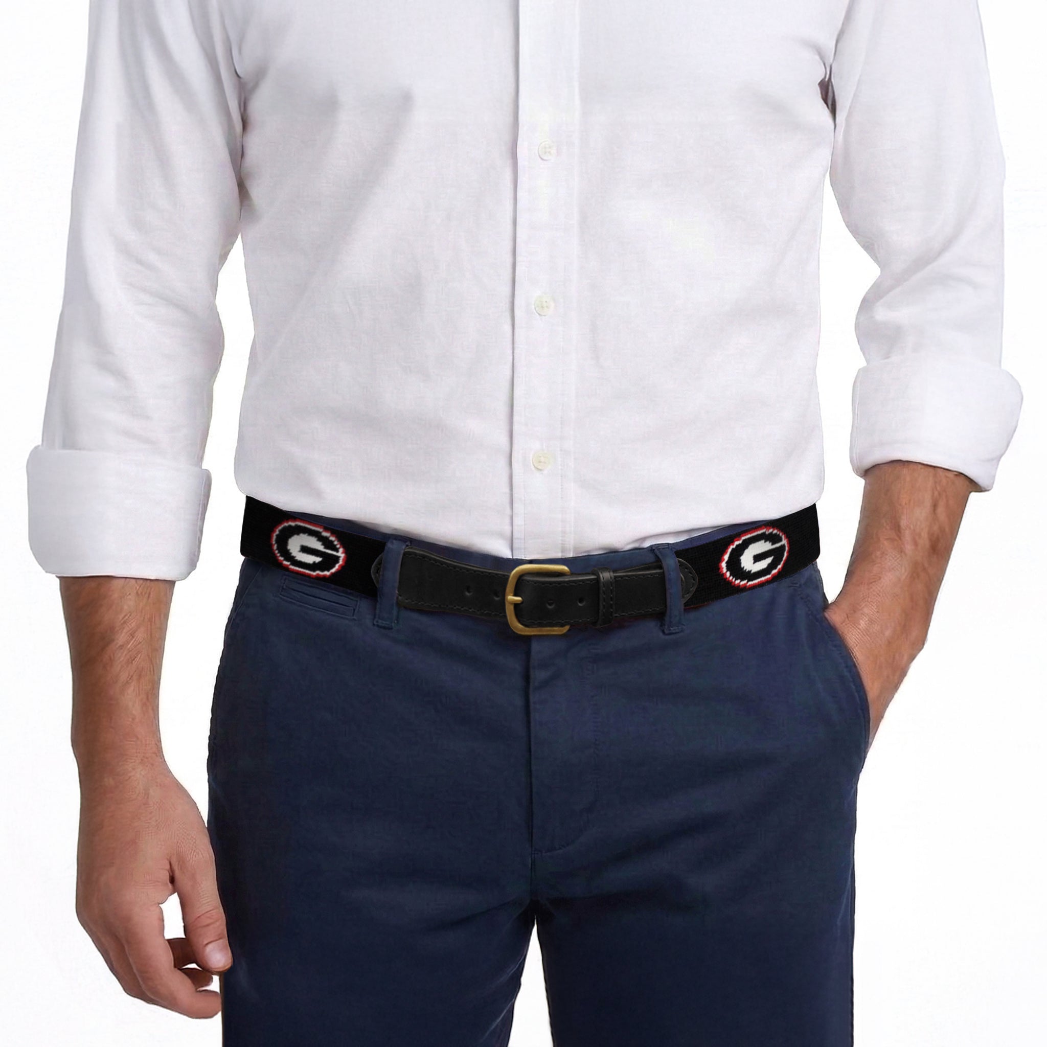 Georgia G Belt (Black) (Black Leather)