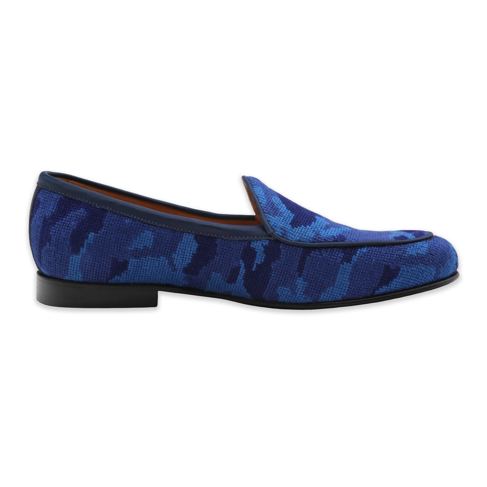 Navy Camo Belgian Loafers