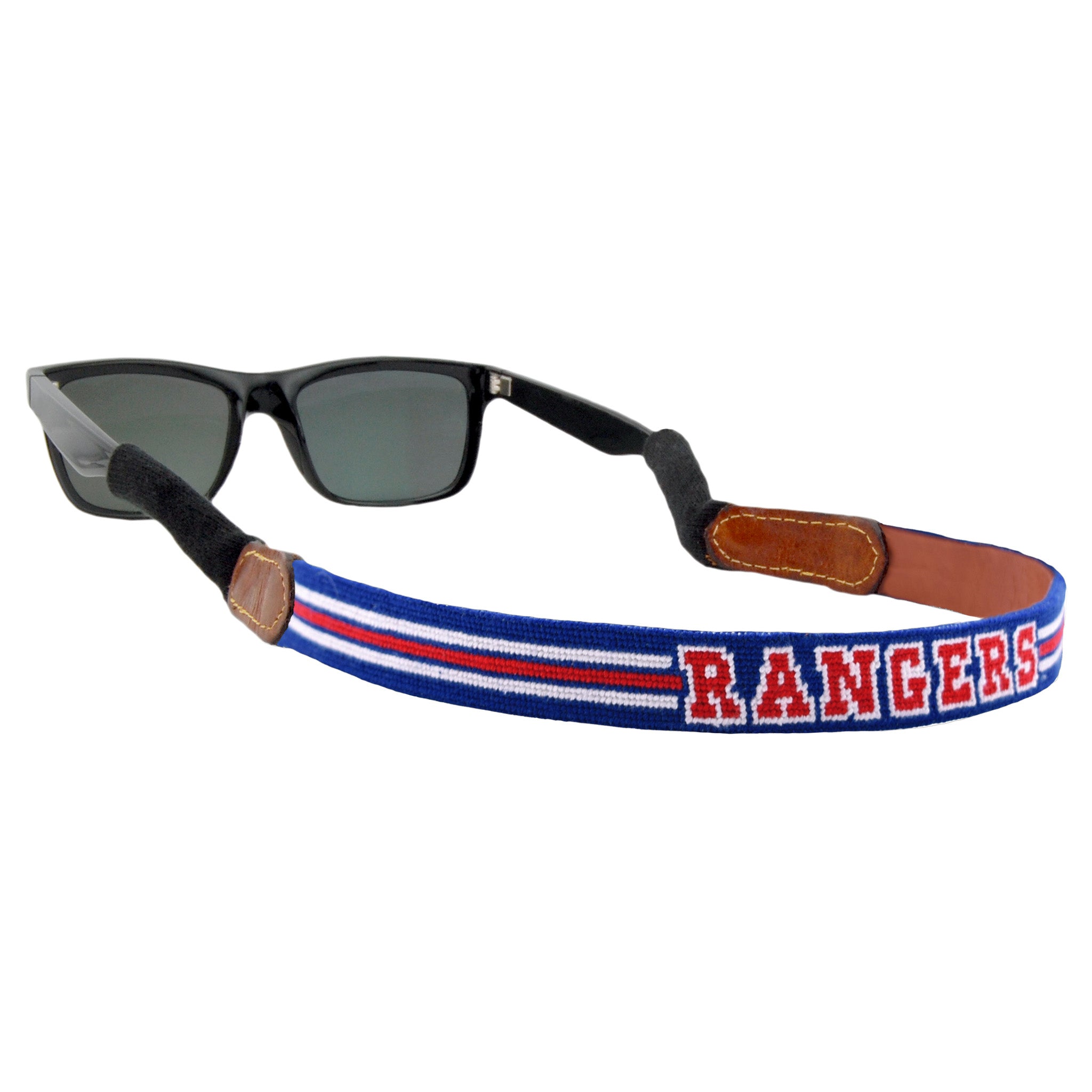 New York Rangers Text Sunglass Strap (Dark Royal - Jersey Stripes)
