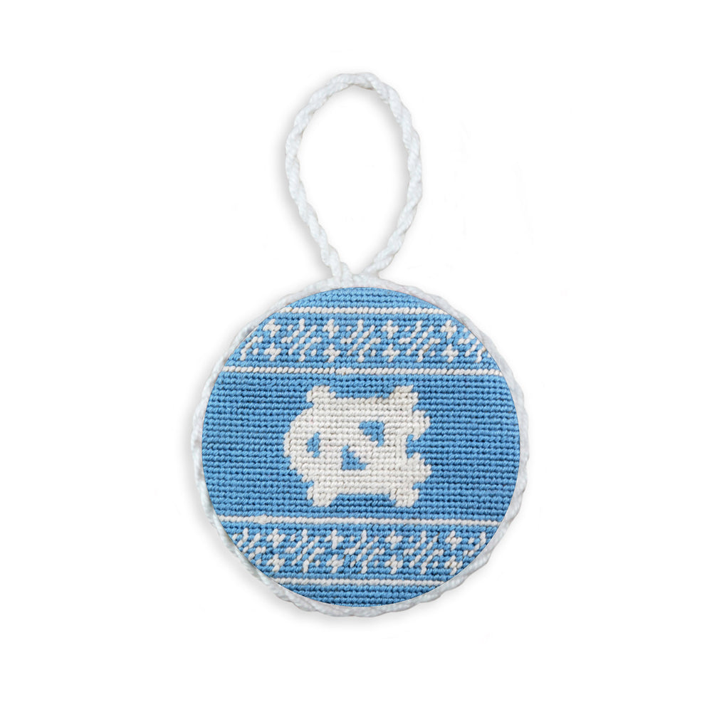 UNC Fairisle Ornament (Light Blue) (White Cord)