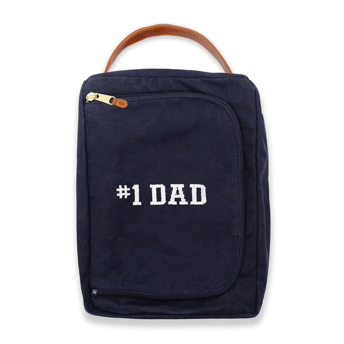 Number One Dad Shoe Bag (Navy Waxed Canvas)