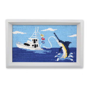 Offshore Fishing Valet Tray (White Wood)