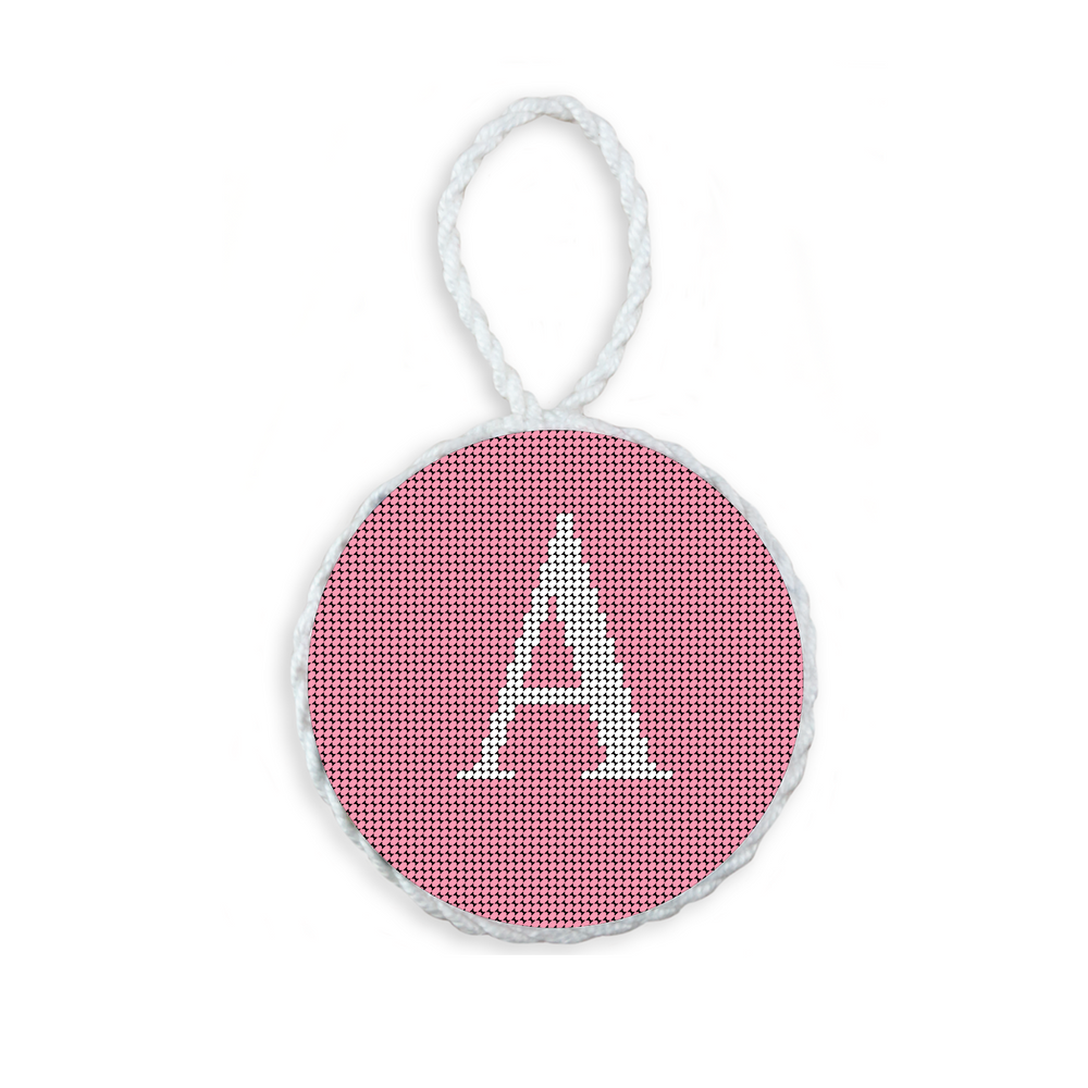 Letter with Date Ornament - Pink