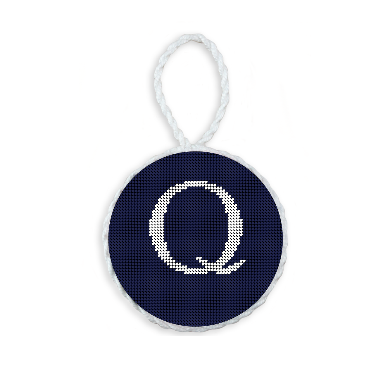 Letter with Date Ornament - Dark Navy