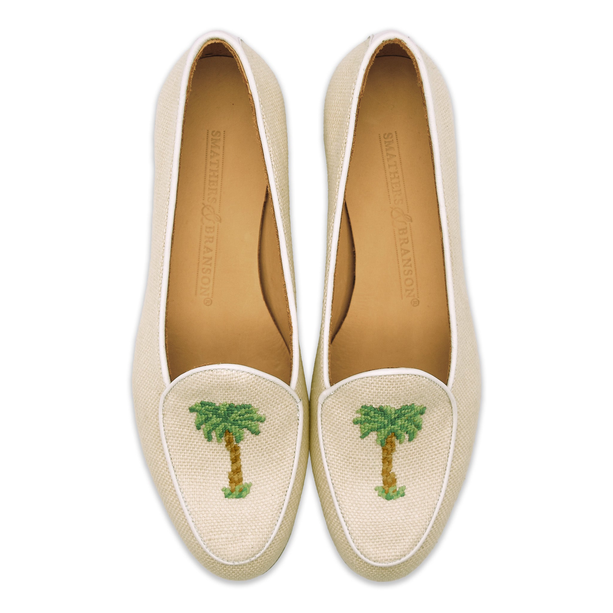 Palm Tree Women's Linen Belgian Loafers (Natural Linen)