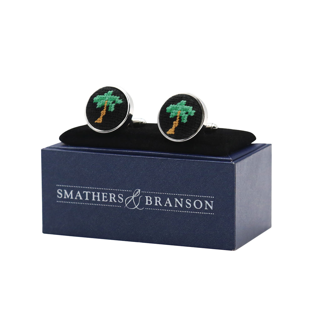 Palm Tree Cufflinks (Black) (Final Sale)