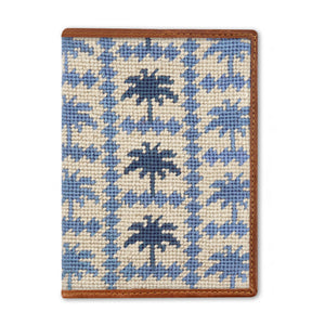 Palms Passport Case (Light Khaki-Steel Blue)