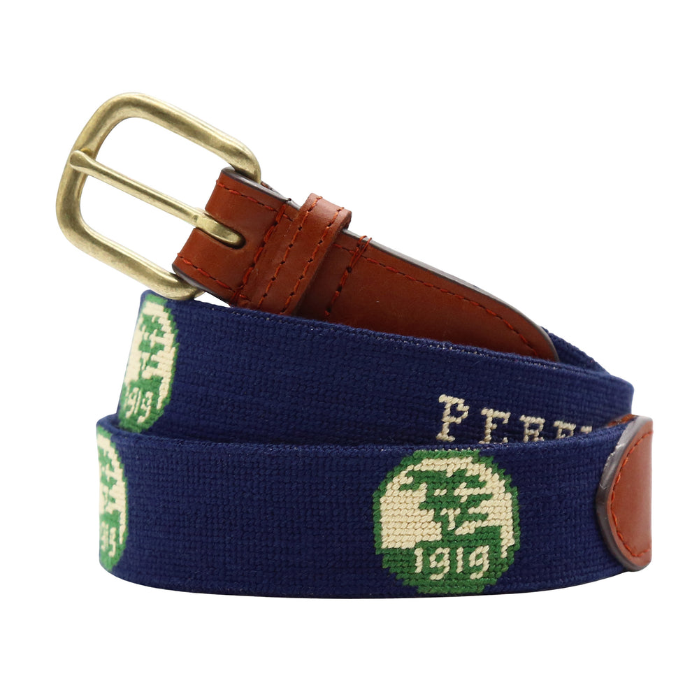 Pebble Beach Logo-Text Centered Belt (Dark Navy)