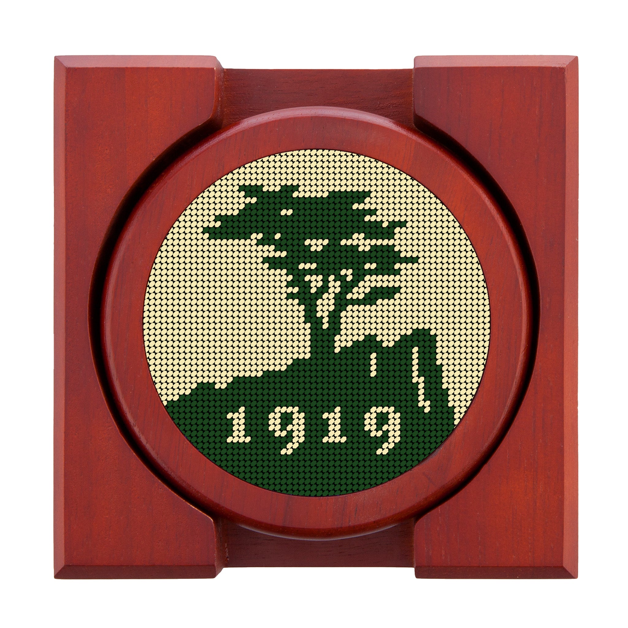 Pebble Beach Big Logo-Stacked Text Coasters (Hunter)