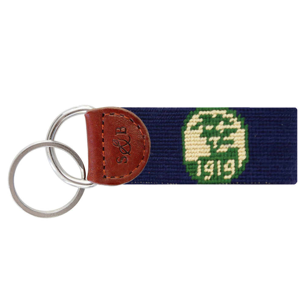 Pebble Beach Logo-Stacked Text Key Fob (Dark Navy)