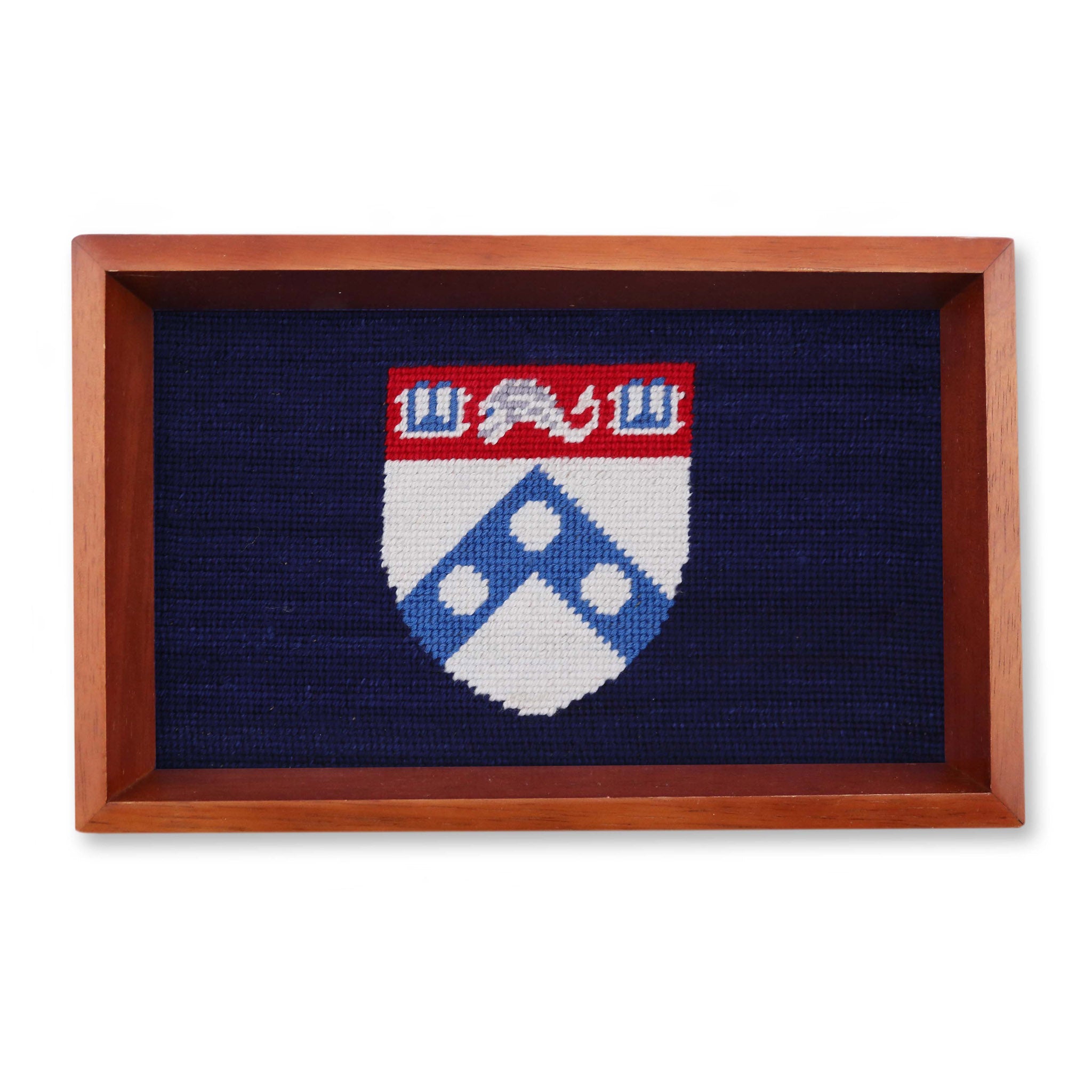 University of Pennsylvania Valet Tray (Dark Navy) (Chestnut Wood)