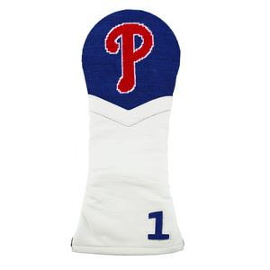 Philadelphia Phillies Driver Headcover (Dark Royal) (White Leather)