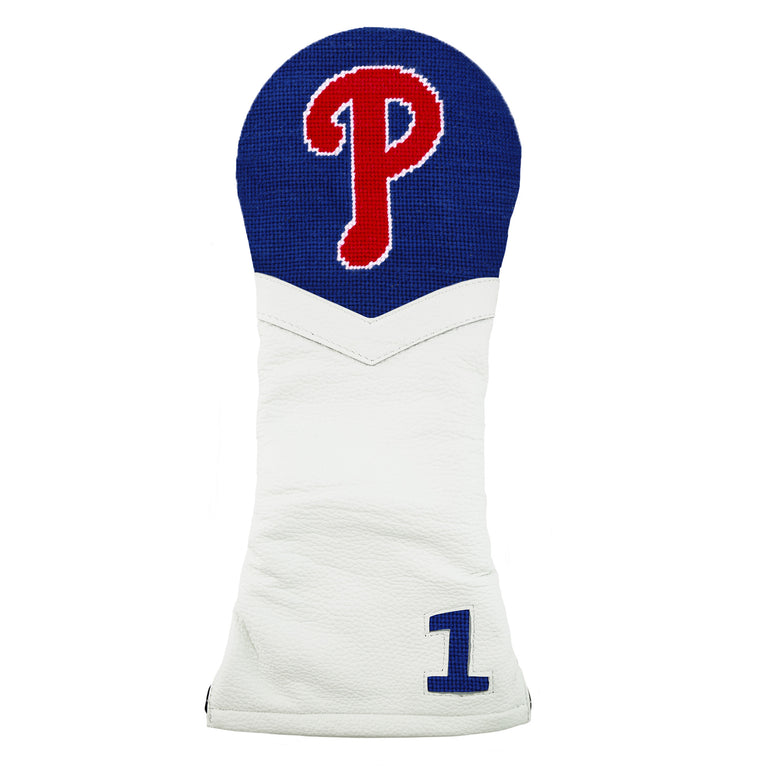 Philadelphia Phillies Driver Headcover (Dark Royal) (White Leather)