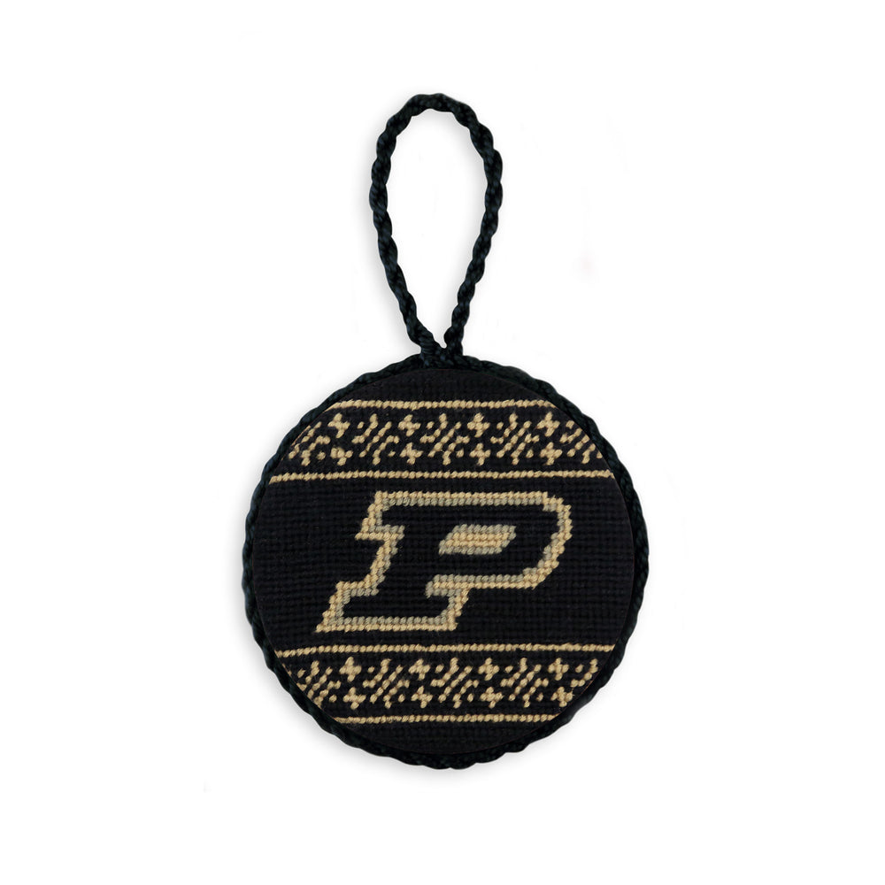 Purdue Fairisle Ornament (Black) (Black Cord)