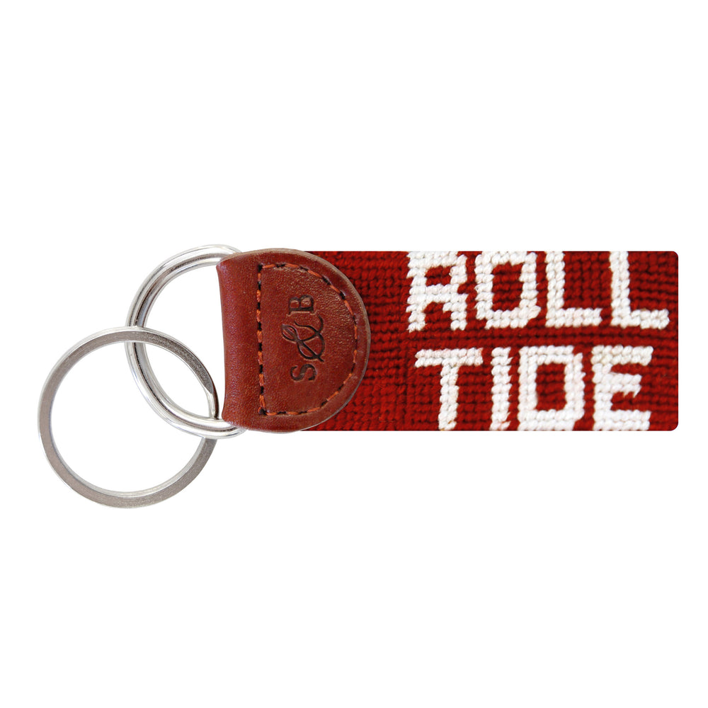 Monogrammed Alabama Roll Tide Key Fob (Garnet)