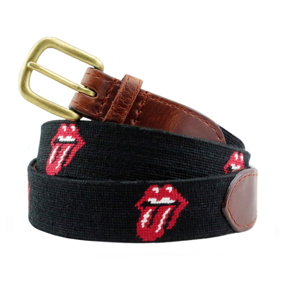 Monogrammed Rolling Stones Belt (Black)