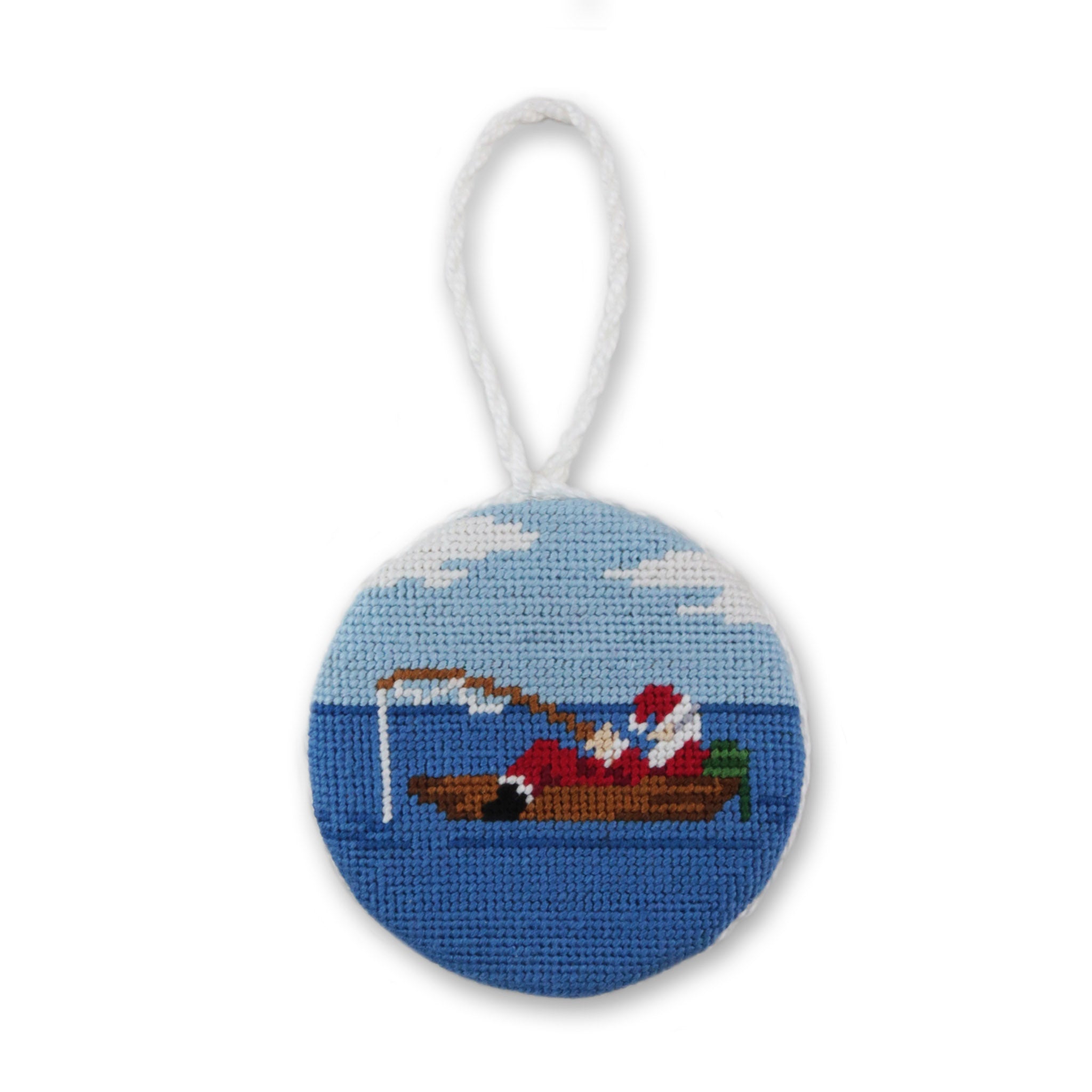 Fishing Santa Ornament