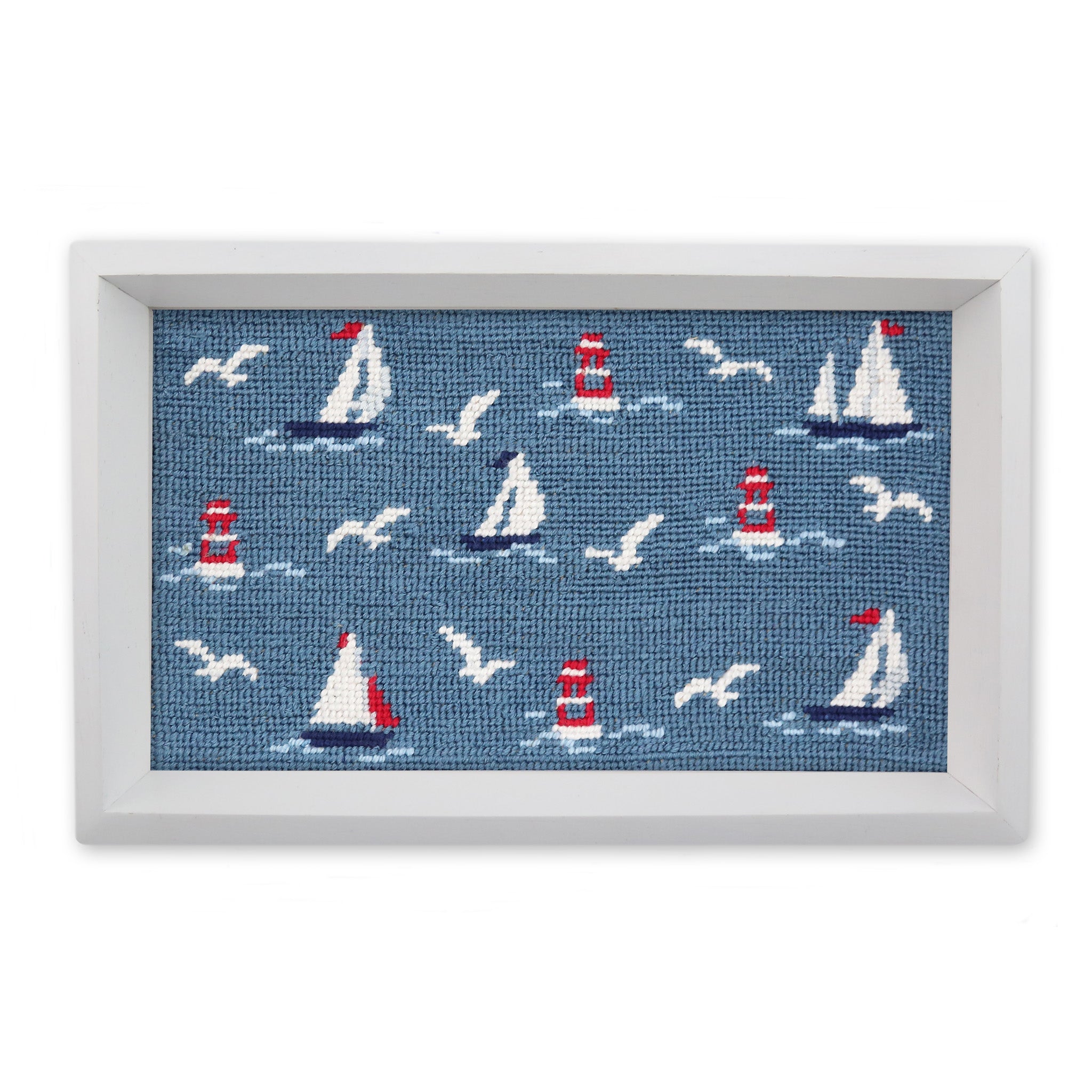 Sea Sailors Valet Tray (Steel Blue) (White Wood)