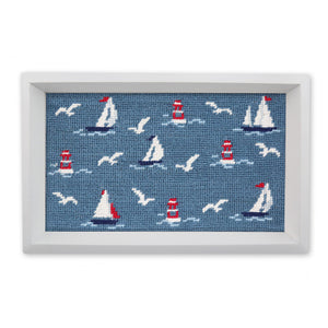 Sea Sailors Valet Tray (Steel Blue) (White Wood)