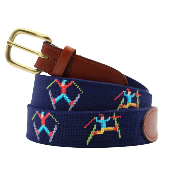 Monogrammed Ski Tricks Belt (Dark Navy)