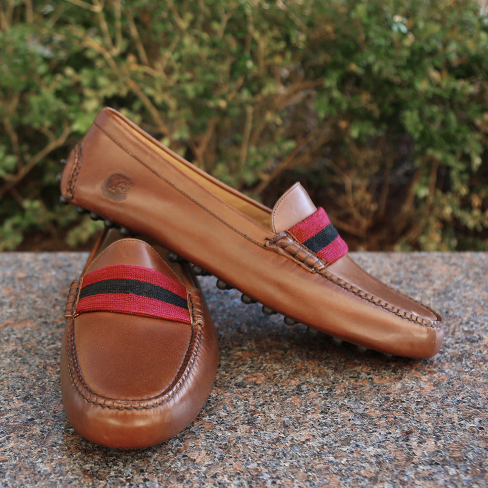 South Carolina Surcingle Driving Shoes (Garnet-Black) (Chestnut Leather-Logo)