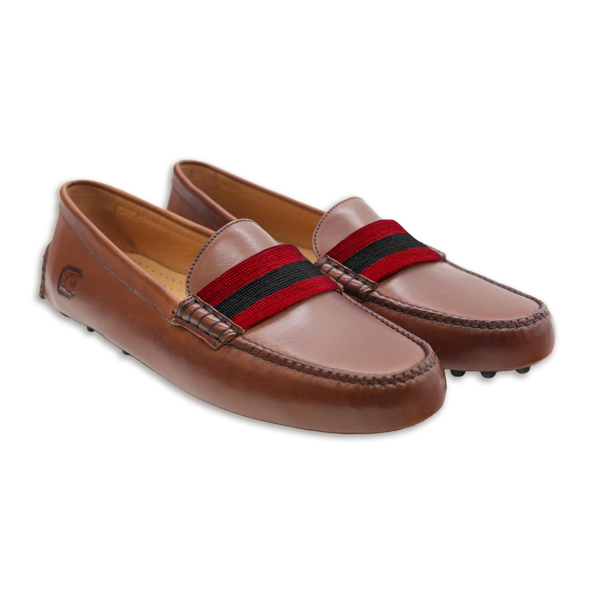 South Carolina Surcingle Driving Shoes (Garnet-Black) (Chestnut Leather-Logo)