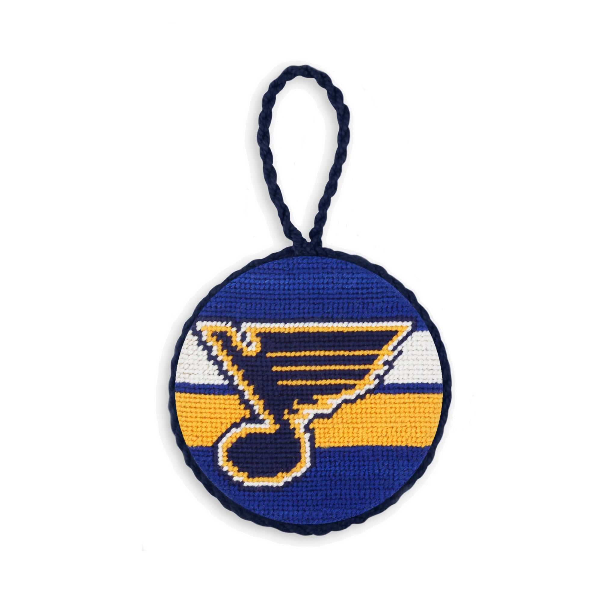 St. Louis Blues Ornament (Dark Royal - Jersey Stripes)