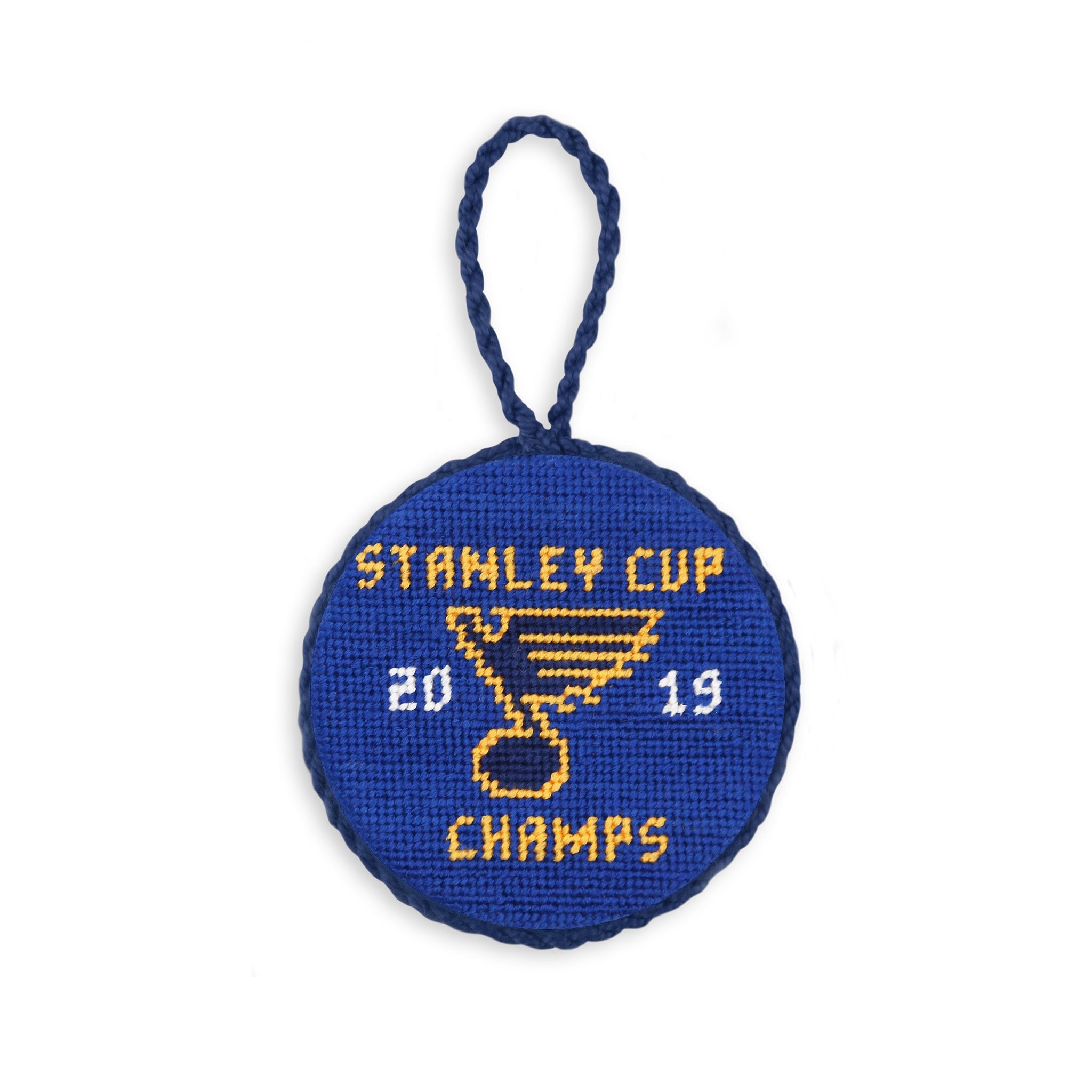 St Louis Blues 2019 Stanley Cup Ornament (Dark Royal) (Dark Navy Cord)
