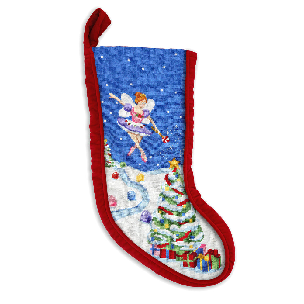 Sugar Plum Fairy Stocking (Red Velvet) (Final Sale)