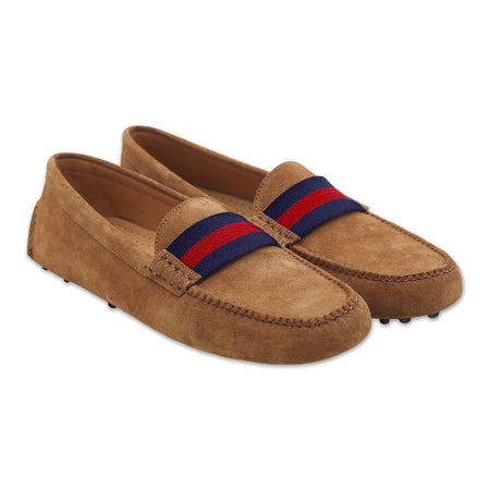 NWT Smathers & Branson Chesnut Leather Driving Shoes - dark red & navy Florida_Surcingle_Driving_Shoe  main image 4