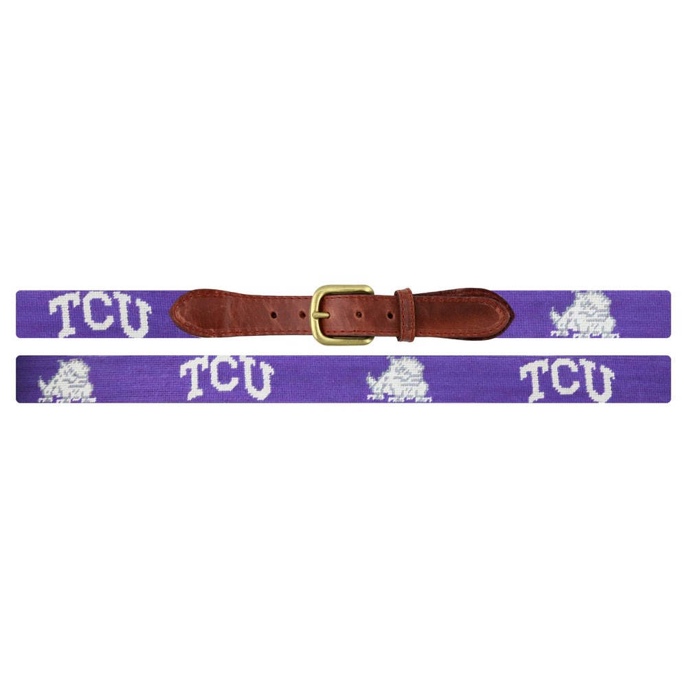 Monogrammed TCU Belt (Purple)